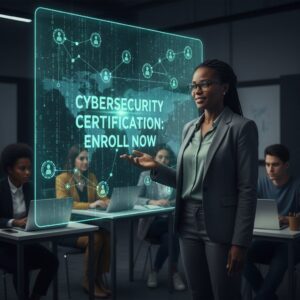 students practicing network security in cybersecurity school in Port Harcourt