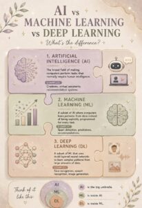 Simple explanation of AI vs Machine Learning vs Deep Learning for beginners